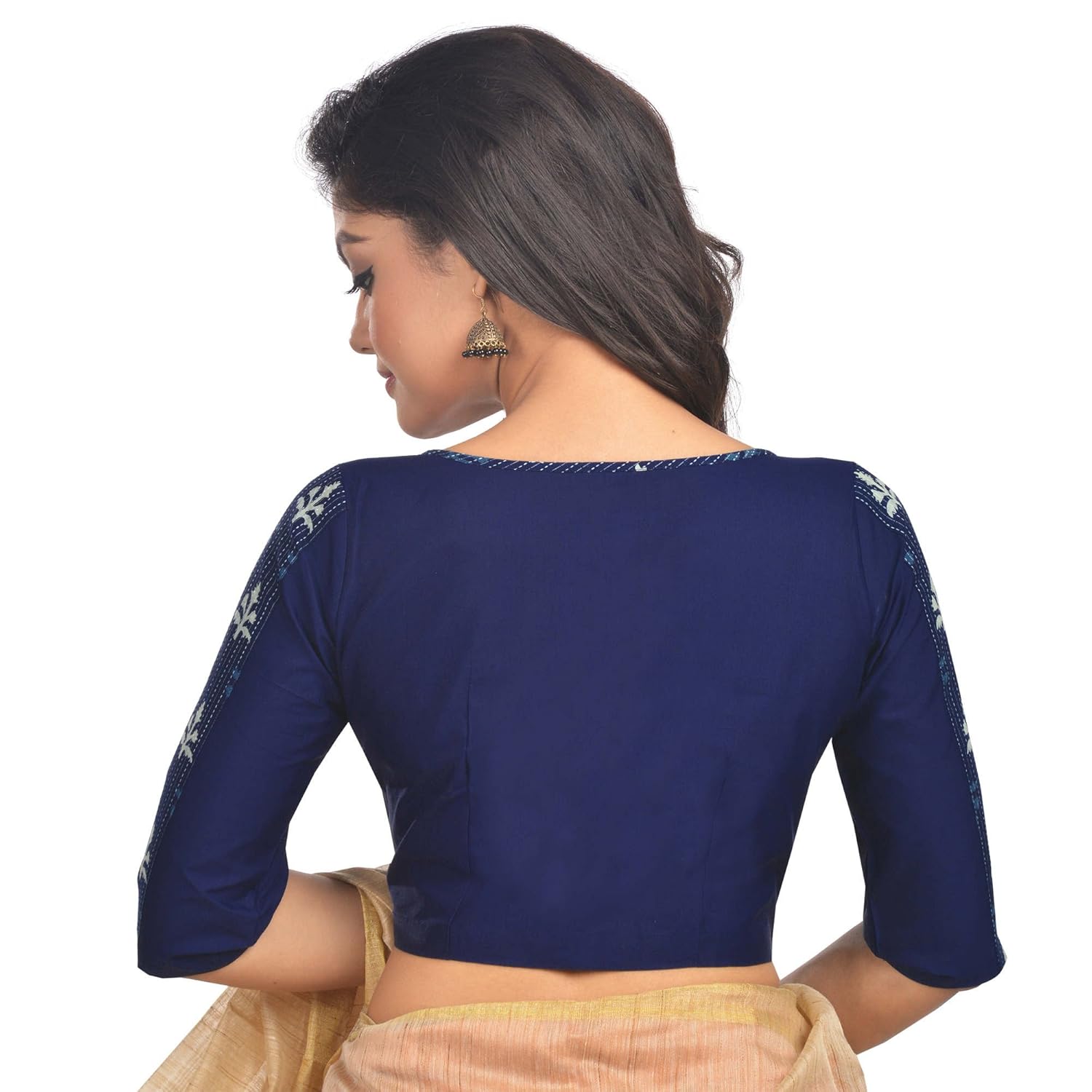 indigo cotton printed blouse