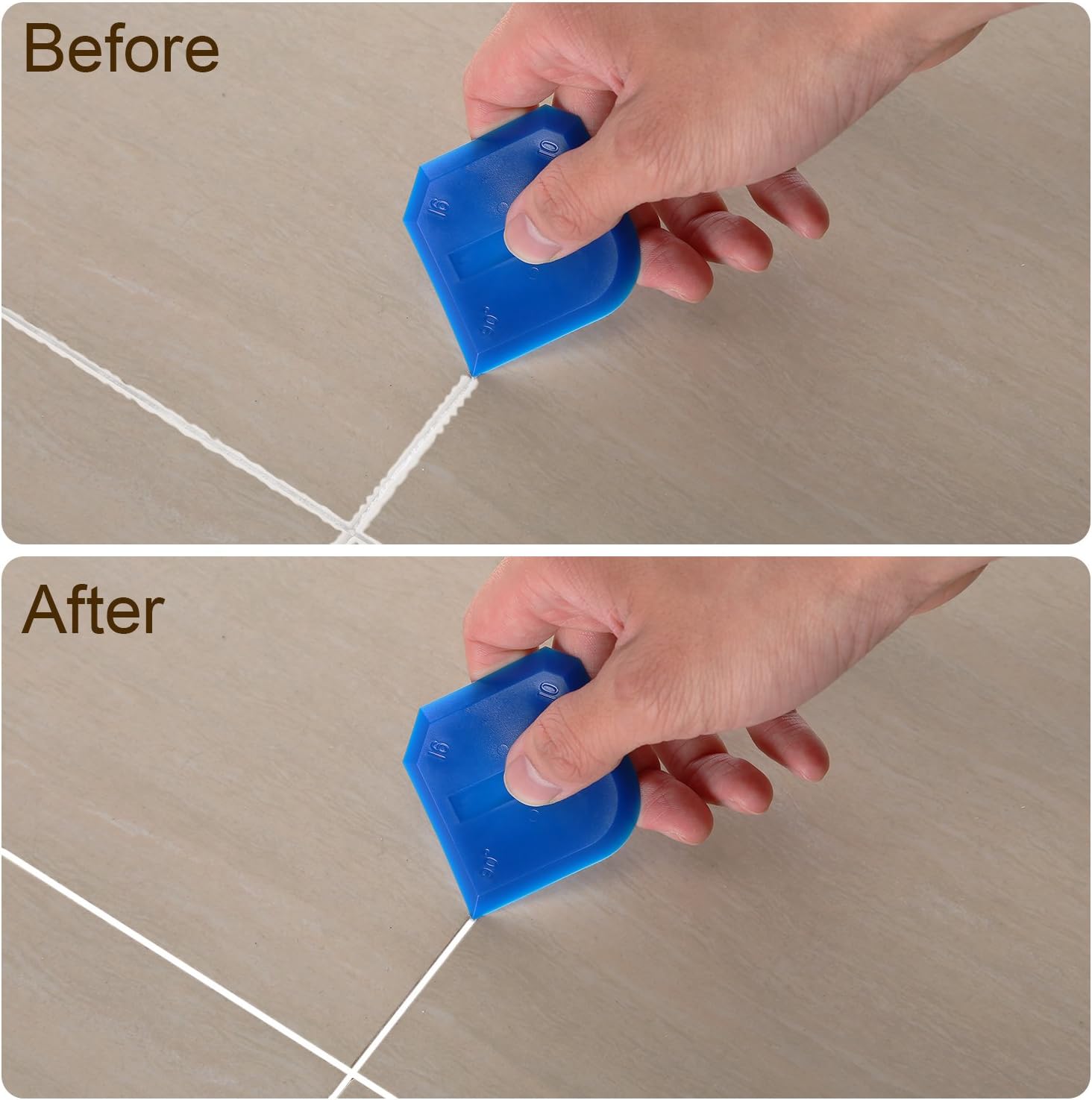 Outus 4 Pieces Sealant Tool Caulking Tool Kit for Bathroom Kitchen and Frames Sealant Seals (Black, Blue) - - 