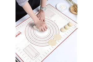 GWHOLE Silicone Baking Mat Pastry Mat Fondant Sheet with Measurements Baking Supplies for Bread Pizza Macaron Pasta15 x 23" P