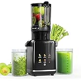 Kndko Cold Press Juicer, Juicer Machines with 4.35" Wide Feed Chute Juice Extractor Machine, Slow Masticating juicer for Whole Vegetables & Fruits, High Juice Yield, Easy to Operation & Clean