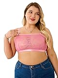 SOLY HUX Women's Plus Size Floral Lace Bra Sheer