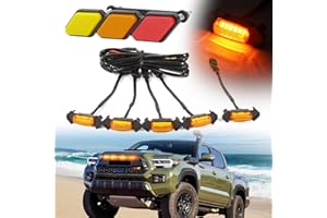 BRETREWRI Front Emblems Led Grill Lights Fit for Toyota Tacoma TRD-Pro 2015-2023 or Aftermarket TRD-pro Grills Grille Light Lights Tacoma Accessories (1pcs Emblem+Amber led)