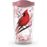 Tervis Sakura Cardinal Made in USA Double Walled Insulated Tumbler Travel Cup Keeps Drinks Cold & Hot, 16oz, Classic