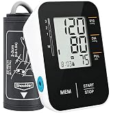 Blood Pressure Monitor Accurate Upper Arm BP Cuff for Home Use, Black | Clinically Validated, Large LCD, Dual User 120 Sets Memory, Adjustable Cuff 8.7-15.7 Inch, Fast Reading, Includes Storage Bag