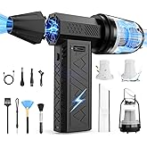 Compressed Air Duster and Vacuum 2 in 1, 180000RPM Powerful Electric Air Duster, 100-Gear Adjustable Ultra Brushless Motor, 8000mAh Rechargeable Air Blower for Computer, Electronics, Car, Home