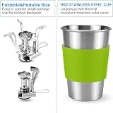 Odoland Camping Saucepans Set 10 Pieces Ultralight Stove Hiking Fishing view 5