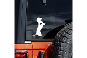 Vool Dachshund Standing Heart Dog Body Long Hound Hot Dog Wiener Silhouette Love Vinyl Decal Sticker Car Laptop Wall 5.5" (White)