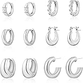 ALLHOLA 6 Pairs Gold Hoop Earrings Set for Women, 14K Gold Plated Small Huggie Hoops Earrings Hypoallergenic, Lightweight Tiny Cartilage Piercings Earrings Jewelry for Women Gifts.