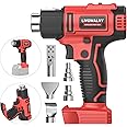 LIVOWALNY Cordless Heat Gun Compatible with Milwaukee 18V Battery, 18V 350W Hot Air Gun I: 300℃（572°F), II: 550℃（1022°F) Dual