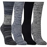 KIRKLAND Signature Women Extra-Fine Merino Wool Blend Crew Sock, 4-pair