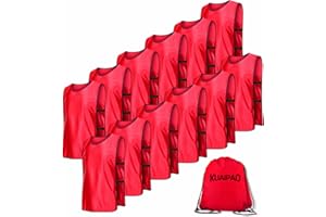 KUAIPAO 12 Pieces Soccer Pinnies Scrimmage Vest Team Practice Jerseys Sports Pinnies With Free Carry Bag