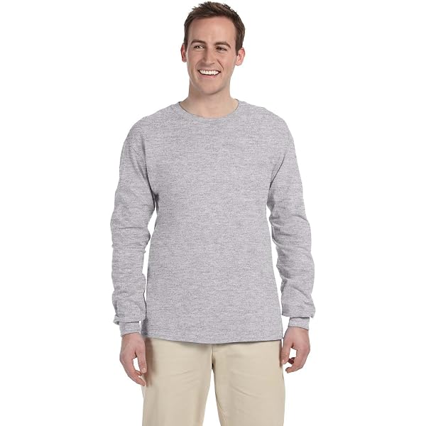 Gildan Long Sleeve T Shirt 100% Cotton Ash | Amazon.com