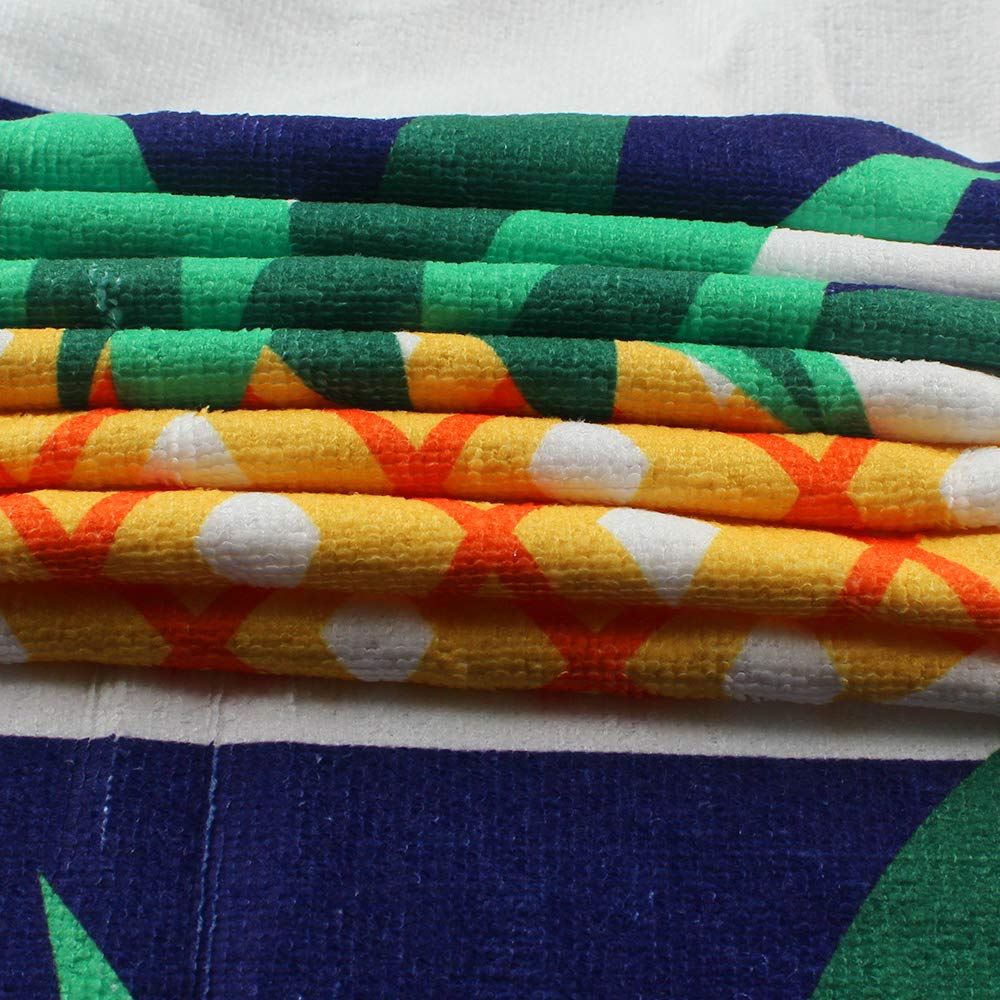 btcus4 Round Beach Towel Circle Blanket with Tassels Thick Microfiber Ultra Soft Super Water Absorbent Digital Printing High Color Fastness Multi-Purpose Sunscreen Yoga Mat Camping (120-pineapple)