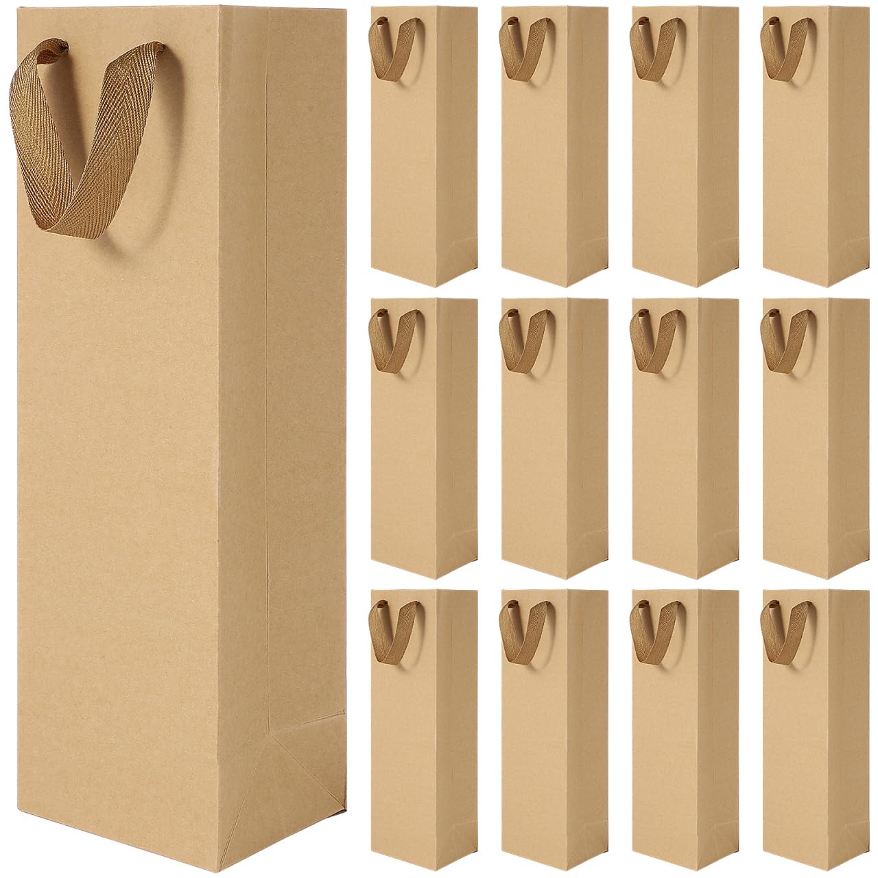 VORCOOL Pack of 24 Kraft Paper Wine Bags for Wine Bottles and Spirits Whisky (Simple Container 11 x 9 x 35 cm)