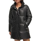 Levi's Women's Faux Leather Mid-length Puffer Coat