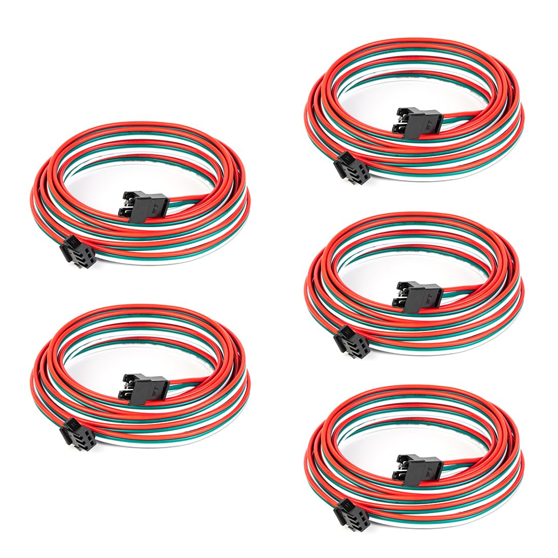 BTF-LIGHTING 3 Pin 20AWG JST SM LED Connector 5pcs/Pack Male Female Connector with 2m Cable for WS2812B WS2811 WS2814 SK6812 FCOB WS2811 IC LED Strip without Soldering Controller Wire