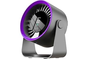 aupauter Desk Fan, Table Fan for Cooling,Digital Display and Adjustable Tilt,Quiet Portable and Wall-Mount Desktop Fan for Bedroom,Travel,Camping,Office,Outdoor Dark Grey