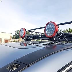 Nilight Led Light Bar 2PCS 7" 51w 5100LM Red Round