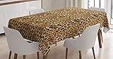 Ambesonne Brown Tablecloth, Leopard Print Animal
