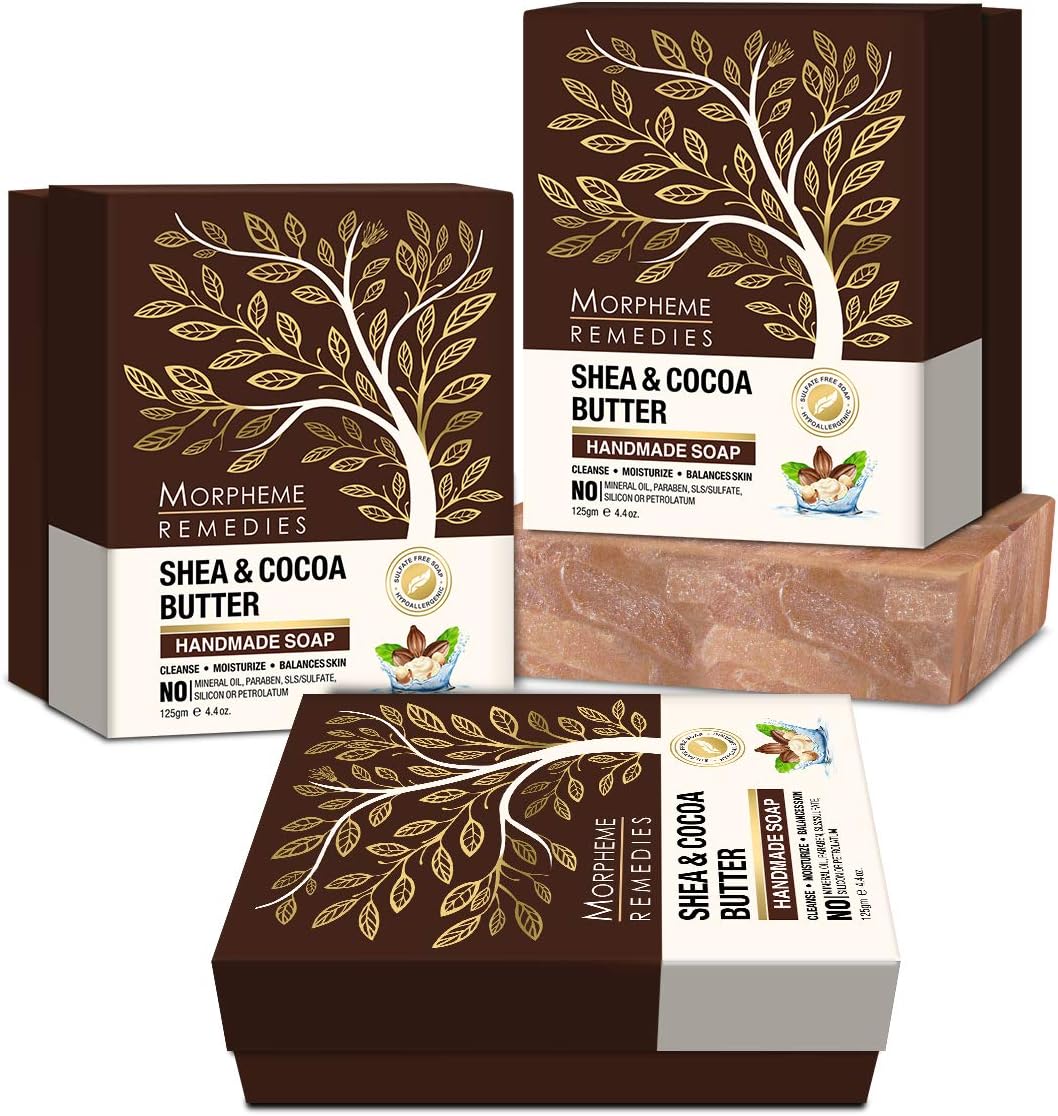Morpheme Remedies Shea & Cocoa Butter Handmade Luxury Soap 125gm - Pack of 3