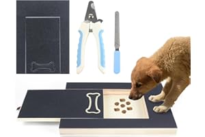 LrqzHsyl Scratch Square for Dogs with Hidden Snack Drawer Training Your Dog，Suitable for All Kinds of Small, Medium and Large Dogs（Bring a Set of Replacement Sandpaper and Nail Clippers, Nail Files）
