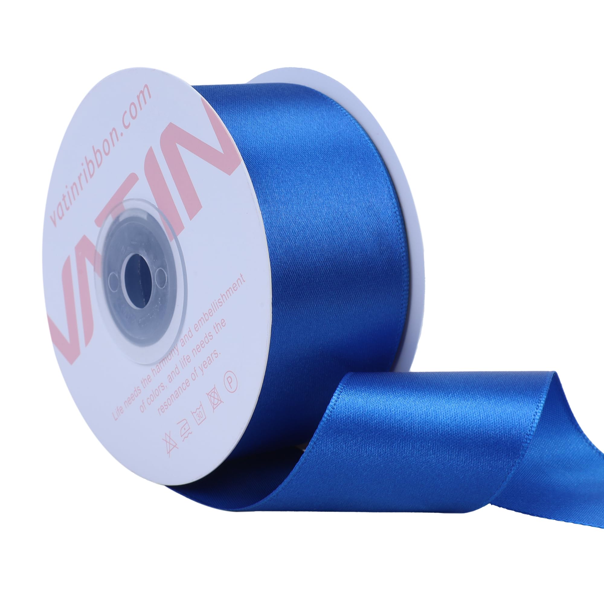 VATIN Royal Blue Satin Ribbon Polyester 40mm X 23m(25 Yards) Craft Fabric Ribbon Perfect for Gift Wrapping,Hair Bow,Party Balloon Trimming, Cake Decoration Sewing and Other Craft Projects