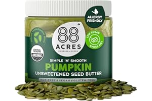 88 Acres Organic Pumpkin Seed Butter | Unsweetened | Keto-Friendly, Gluten Free, Dairy Free, Nut-Free Seed Butter Spread | Vegan & Non GMO | 2 Pack, 14 oz
