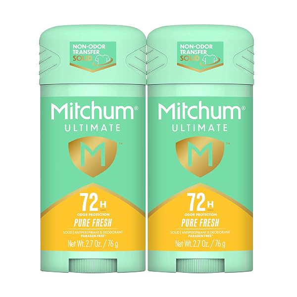 MITCHUM ULTIMATE 72H ODOR PROTECTION WOMEN’S ANTIPERSPIRANT & DEODORANT, INVISIBLE SOLID, PURE FRESH, 2 PACK