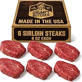 Grumpy Butcher Top Sirloin Steaks, USDA Choice, 6 Pack | 6 oz each, lean and tender with bold beef flavor, aged steak meat, flash-frozen steaks for delivery