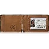 Tony Perotti Italian Leather Slim Money Clip Wallet - Men's Bifold Ultra Slim RFID Wallet With Credit Card Slots, ID Window - Eco-Friendly Tanned Full Grain - Made in Italy