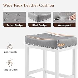 LUE BONA Counter Height Bar Stools, 24 Inch Saddle