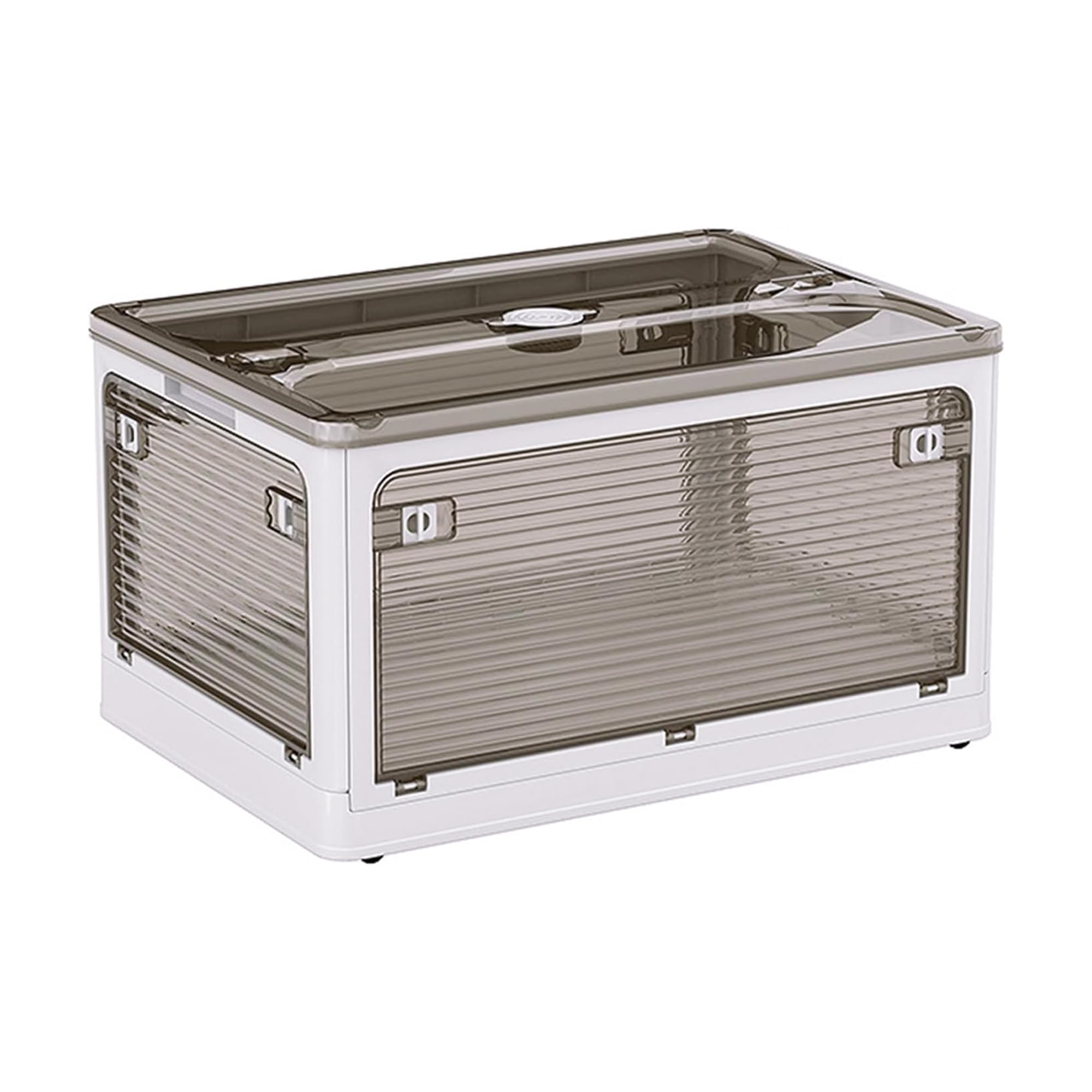 VECELO 収納ボックス 収納ケース 折りたたみ 蓋付き 積み重ね 全方向から取り出せる キャスター付き おしゃれ 多機能 大容量 衣装ケース 衣類 布団 おもちゃ 家庭用 オフィス用 車用 防塵 防湿 防カビ 無臭 透明 【Lサイズ 1個セット,51.5cm*36cm*30cm】 ホワイト商品画像