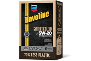 Havoline Motor Oil 5w20 Synthetic Blend Smart Change Engine Oil, 5W-20, 6 Quarts, Pack of 1