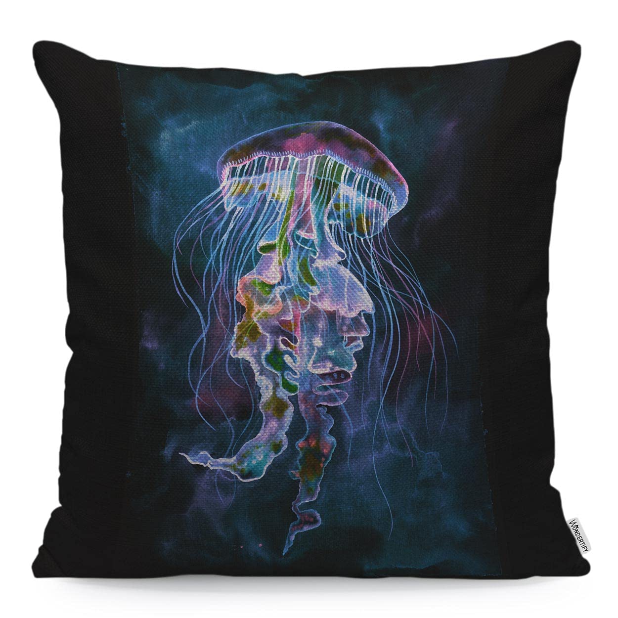 WONDERTIFY Jellyfish Cushion Cover Beautiful Jellyfish Pillowcases for Men Women, Pillow Cover Living Room Farmhouse Colorful 45X45 Cm