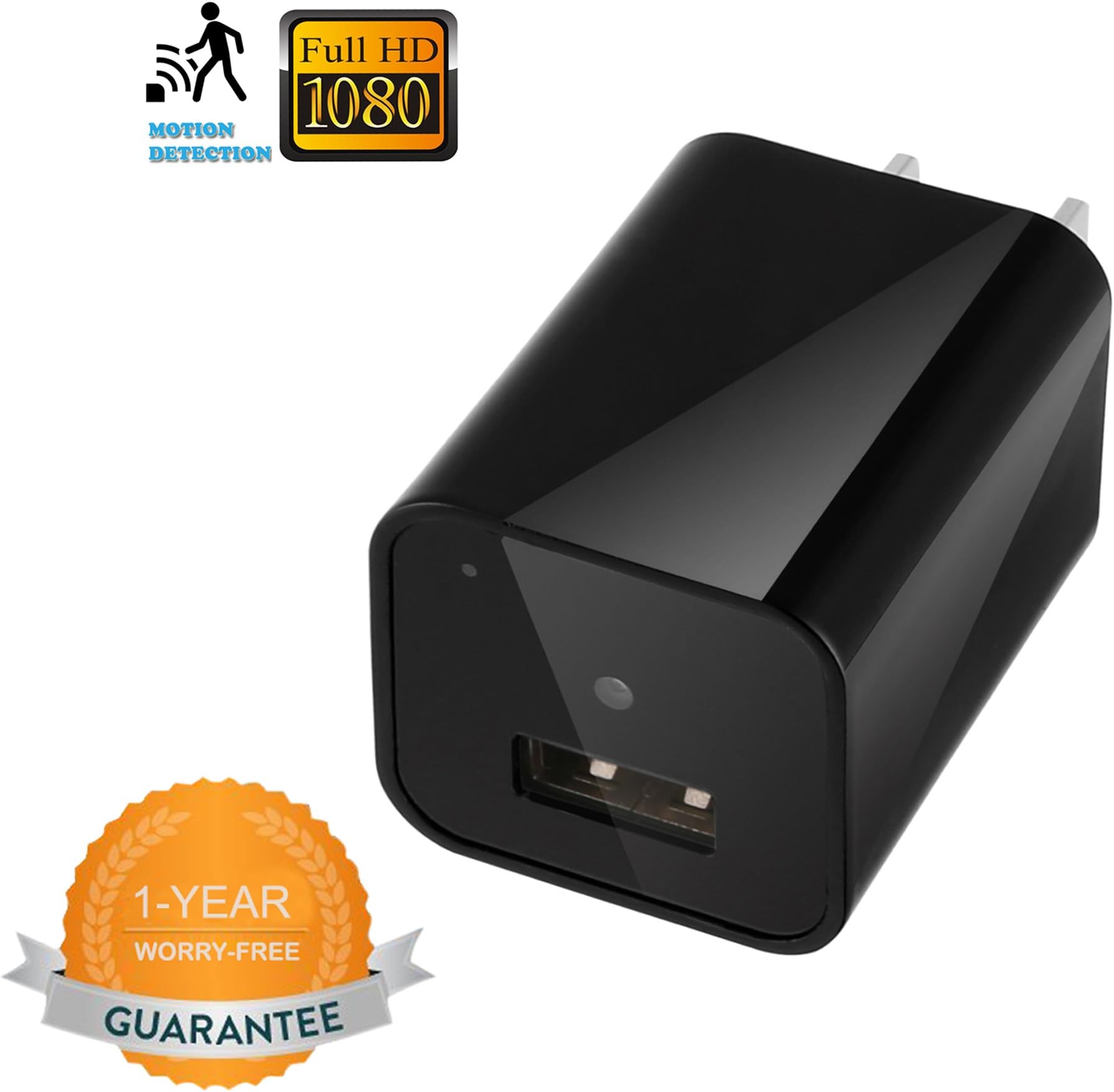 Mini Hidden Charger Camera Motion Detection1080P[GkGk New Version] HD Video Spy Charger Adapter with 32G Built-In TF-Card Memory