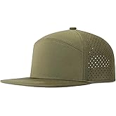 FEINION Men Flat Brim Adjustable Performance Hat Snapback Laser Perforated Baseball Cap