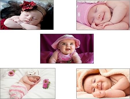 PRINTELLIGENT Cute Baby Posters Set of 5 Posters Size 12x18 inch Multi-Colour