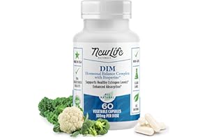 NewLife Naturals DIM Supplement 300mg for Women & Men - Hormonal Acne, Estrogen Balance Pills, Menopause Relief Healthy Estrogen Level Hormonal Balance Blocker PCOS | 60 Veggie Capsules