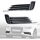 XQSMWF 1 Pair Bumper Grills Lower Front Left and Right Side Fit for Audi A3 S3 2013-2017, Replace 8V58076829B9 8V58076819B9 AU1038141 AU1039141, Front Bumper Fog Lamp Light Grille Cover Bezel Trim