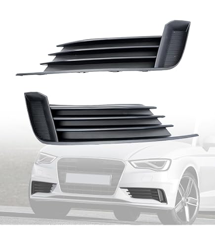CROSSDESIGN Front Bumper Lower Grille Set – Audi A3 S3 2013-2017 – Left & Right – Black – 8V5807681/682