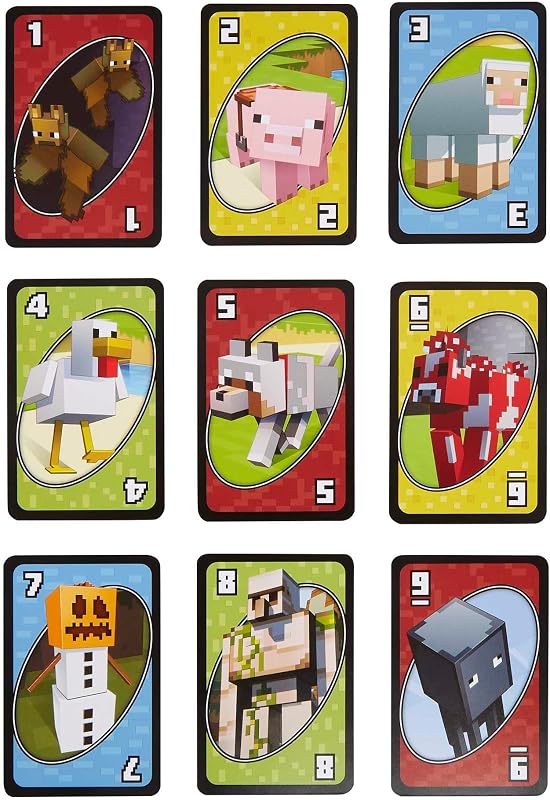 UNO Minecraft Kartenspiel mit Aufbewahrungsdose, ab 7 Jahren