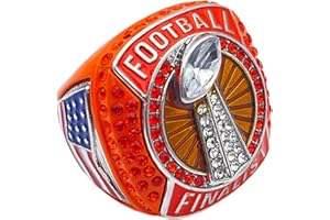GENERIC Discount Sports Rings, FOOTBALL FINALIST RING — Player Award, assorted colors and gemstones (Orange)