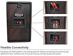 Rockville Pair RockShelf 58D V2 360W Dark Wood