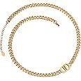 CG&KYGG Womens 18K Real Gold Plated Initial Necklace Choker with Double D Letter, 6mm 316L Stainless Steel Cuban Link Chain, Birthday Valentine's Day & Mother's Day Gift(Delicate Box & Pouch Packing)