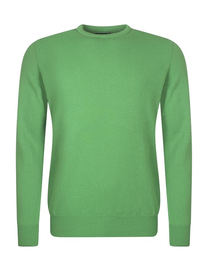 Great & British Knitwear Men's HM105 100 Lambswool Plain Crew Neck