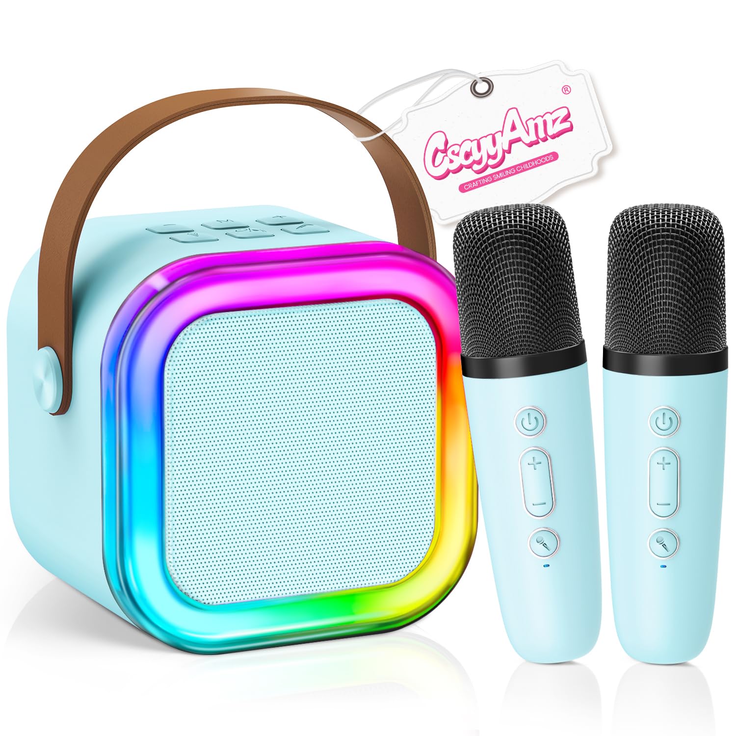 Photo 1 of ?2026 Newest? Mini Karaoke Machine for Kids Girls & Boys - Portable Bluetooth Speaker with 2 Wireless Microphones - Kids Birthday Gifts for Ages 4-10 - Kids' Instrument Accessories - Blue