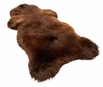 Lammfell Schaffell echtes Fell ökologisch gegerbt XXL NEU (braun, ca.120-130 cm)