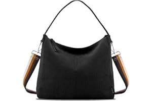 Prite Corduroy Tote Bag for Women, Large Zippered Messenger Bag with Pockets, Hobo Handbag for Shopping, Work, College