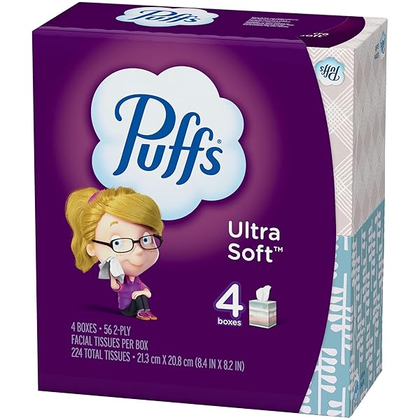 PUFFS 2675854 ULTRA SOFT & STRONG STANDARD FACIAL TISSUES 2-PLY 56 SHEETS/BOX