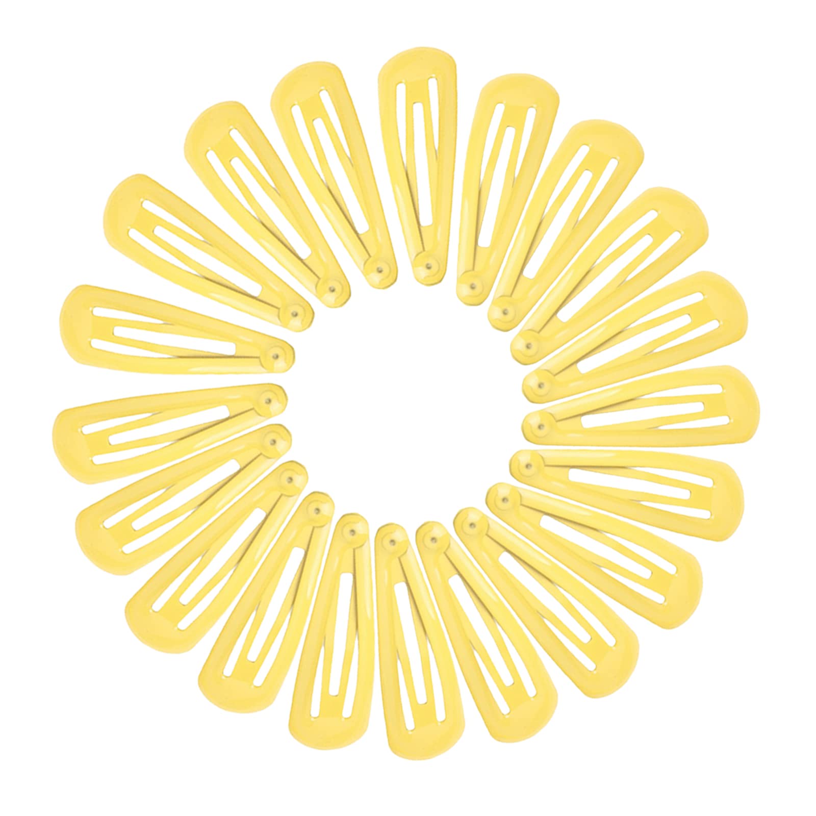 NiceYnn 20pcs Candy Color Small Hair Clips, 4.8cm Colorful No Crease No Slip Metal Snap Mini Hair Barrette Hairpin Accessories for Kids Teens Women Yellow